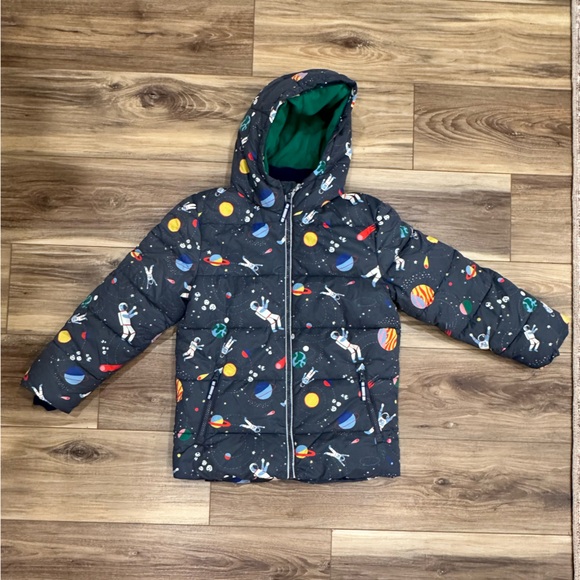 Mini Boden Boys' Space Shower Resistant Padded Jacket, Dark Grey Sz 8-9 EUC - Picture 3 of 8